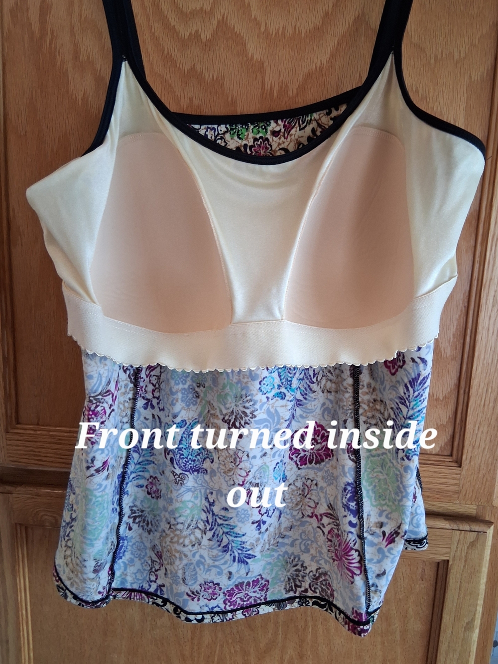 Women Swim Floral Print Spaghetti Strap Tank Top in Multicolor 2XL - Picture 4 of 5